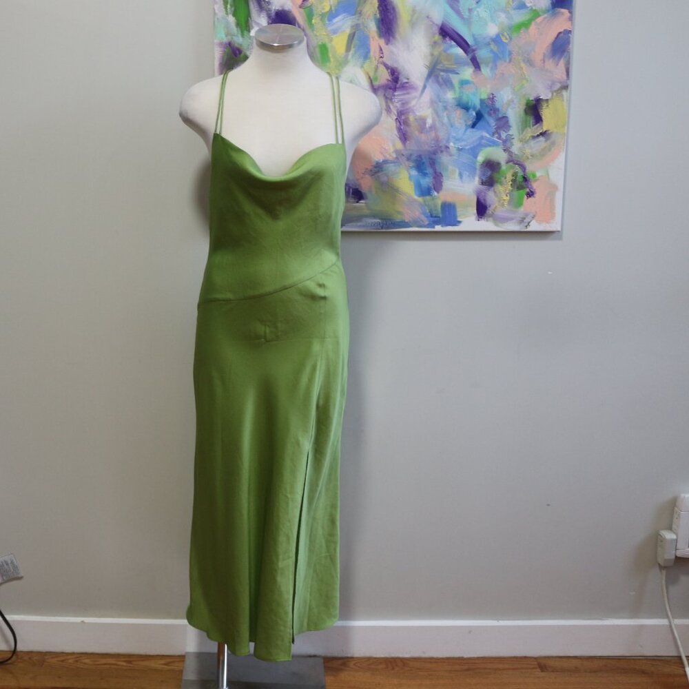 Finders Keepers | Finders Christina Open Back Midi Dress in Apple Green